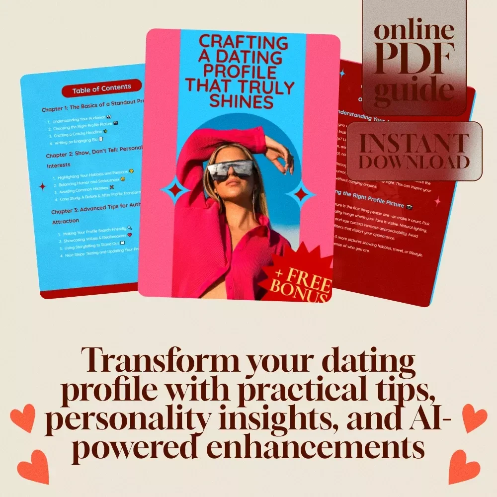 Crafting a Dating Profile That Truly Shines | How to Write a Dating Profile Guide | Digital Download eBook & Checklist for Singles