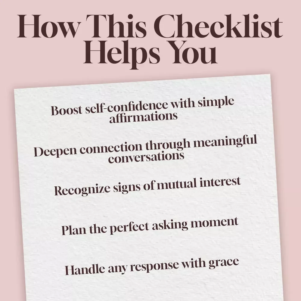 “Confidently Ask Her Out” Checklist: Step-by-Step Guide to Asking a Girl to Be Your Girlfriend | Digital Download | How to Ask a Girl to Be Your Girlfriend eBook & Printable Guide