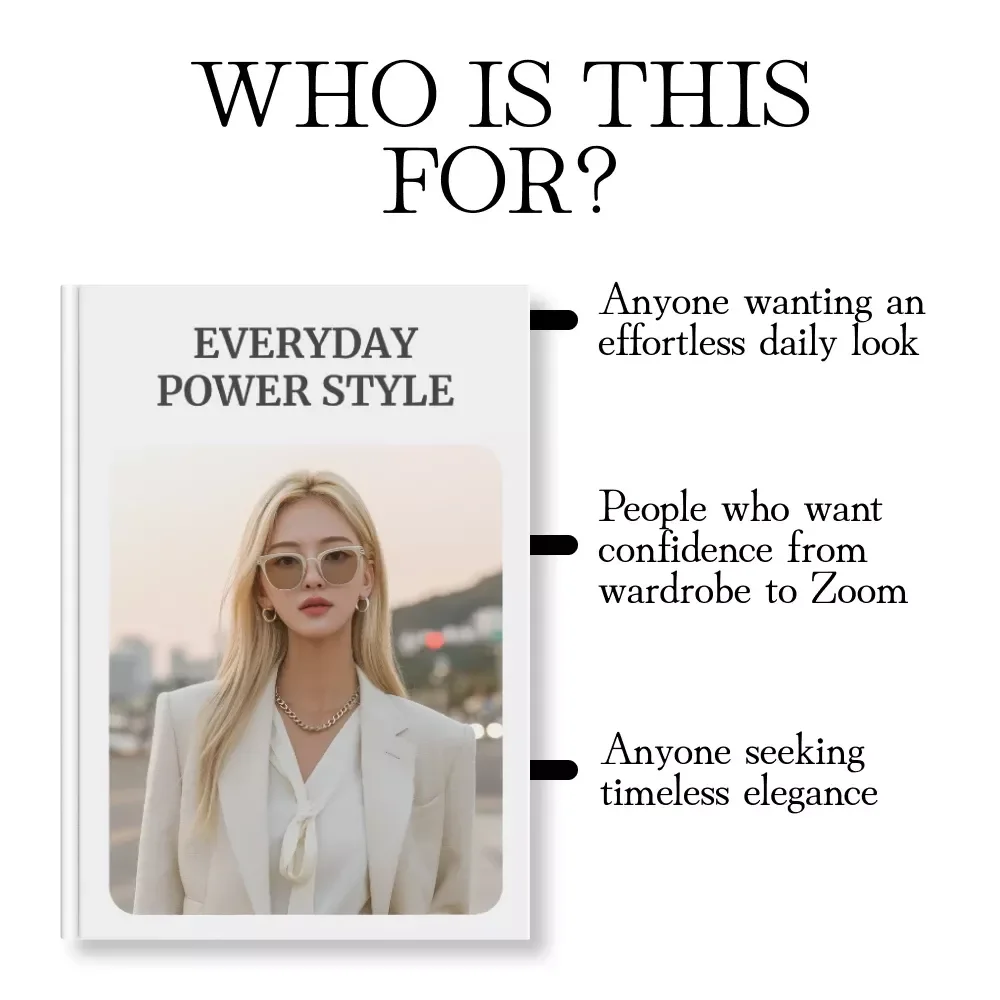 Everyday Power Style | Everyday Elegance Checklist: Subtle Power Looks | Digital Download Wardrobe & Style Guide, eBook, Capsule Wardrobe Checklist