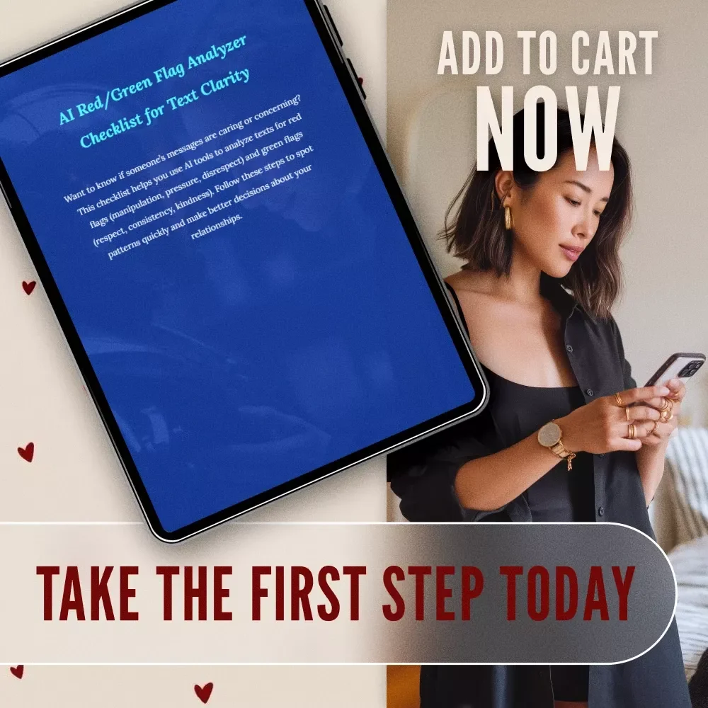 AI Red/Green Flag Analyzer Checklist for Text Clarity | Digital Download Guide for Spotting Communication Patterns, Input Texts & Self-Reflection | Printable eBook for Relationship Insights