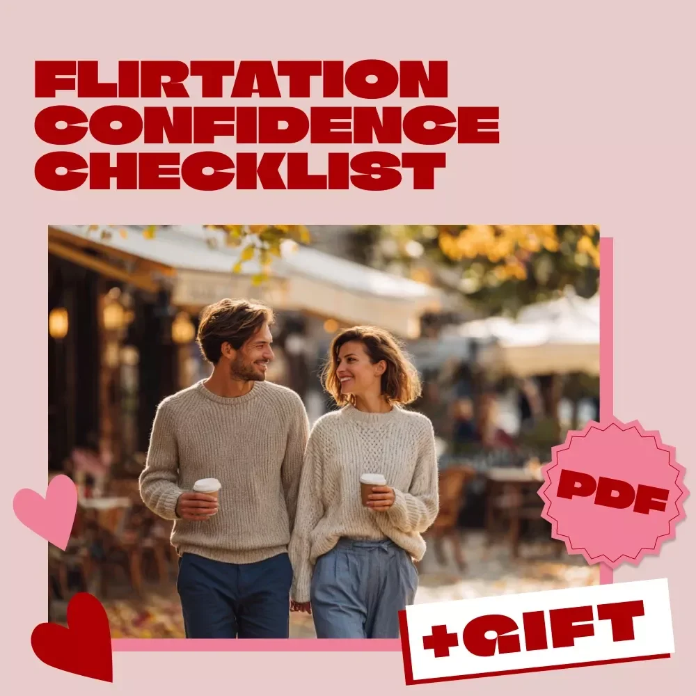 Flirtation Confidence Checklist: Boost Your Charm & Playfulness | Digital Download Guide, eBook & Self-Help Tool for Confidence & Fun Conversations