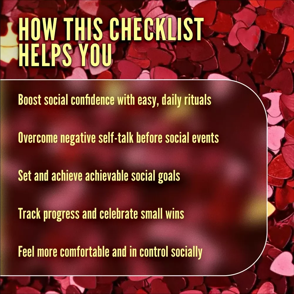 Self-Talk Tracker: Boost Your Social Confidence - A Pre-Social Checklist to Build Comfort & Positive Mindset
