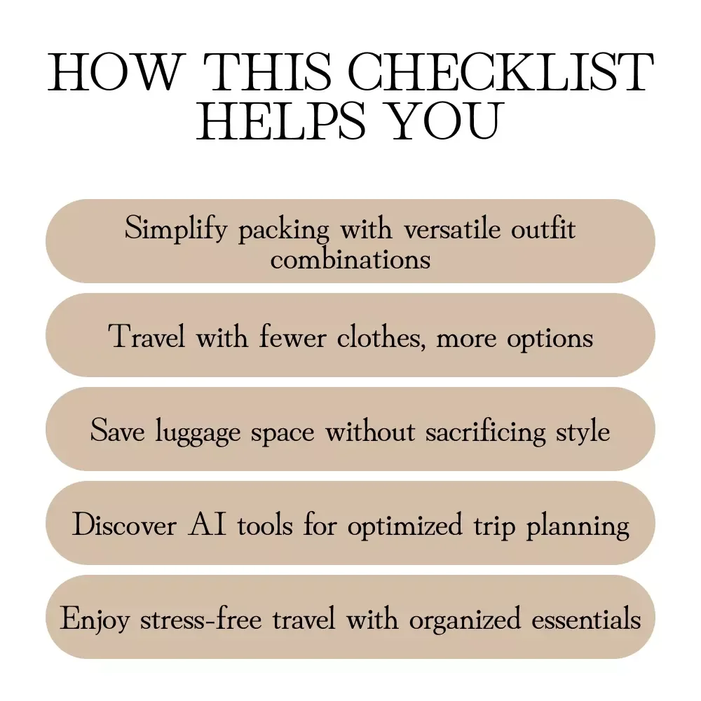 Travel Style Checklist: Pack Light, Look Stylish – Your Ultimate Guide to Effortless Travel Wardrobe Planning