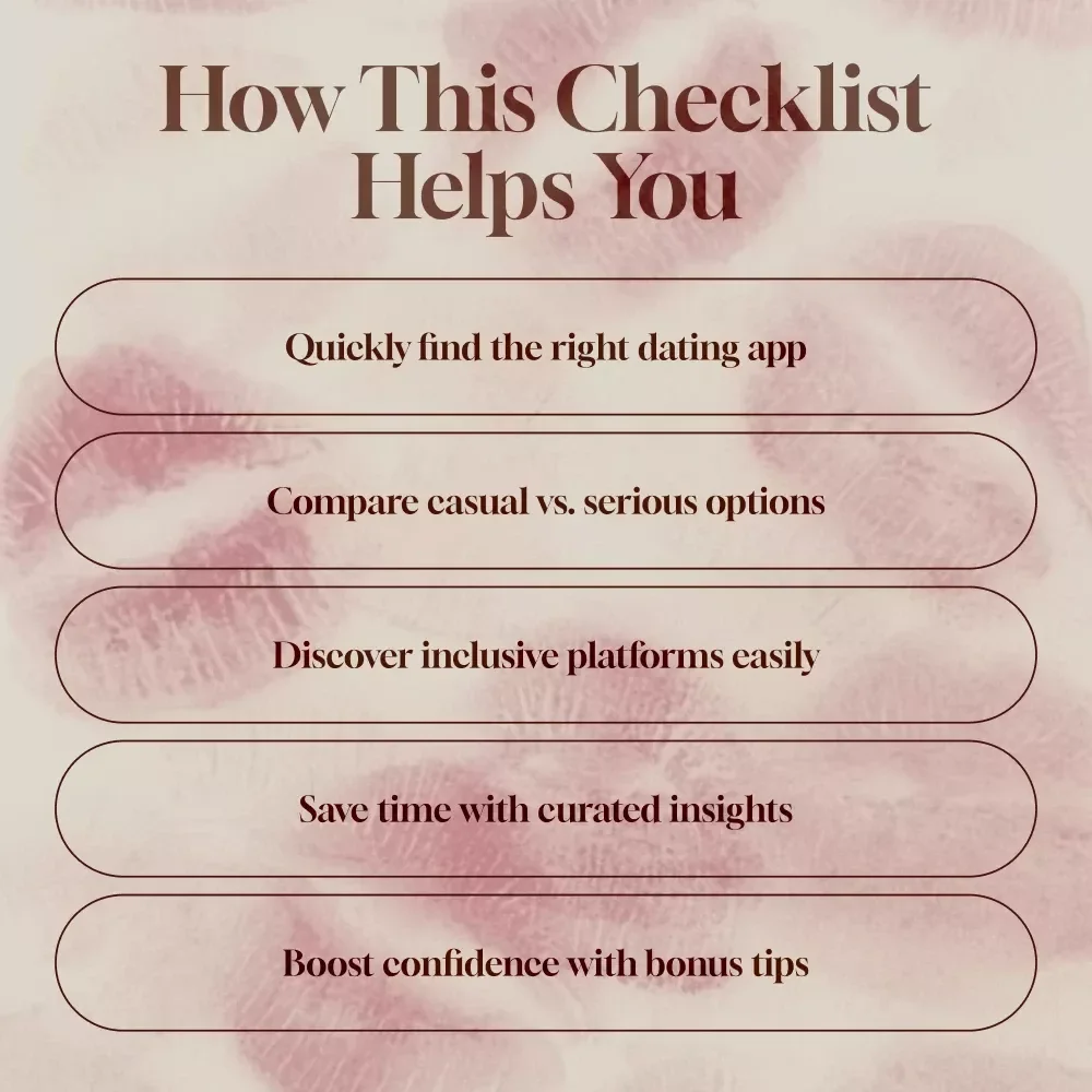 Best Dating Apps: Quick & Easy Checklist | Digital Download Guide for Singles | Dating App Comparison for Casual, Serious, and Inclusive Relationships | Printable & Instant Access