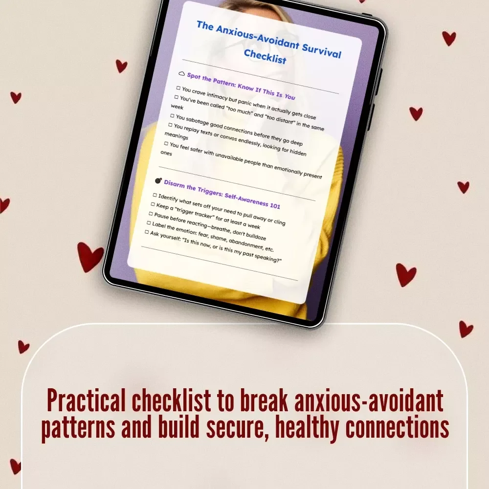 The Anxious-Avoidant Survival Checklist | Digital Download for Healing Anxious Avoidant Attachment Style | Self-Help Relationship Guide & Printable Resource