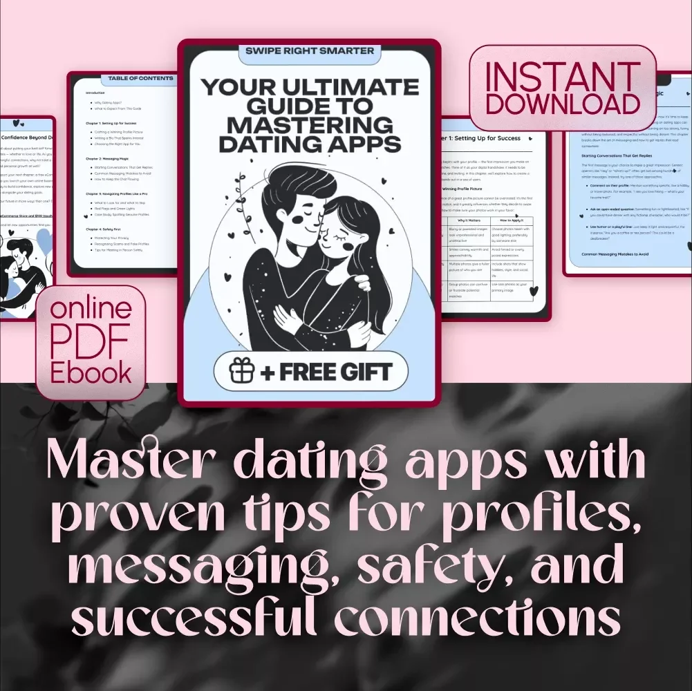 Swipe Right Smarter: Your Ultimate Guide to Mastering Dating Apps | Digital eBook for Dating App Tips, Online Dating Success & Profile Optimization
