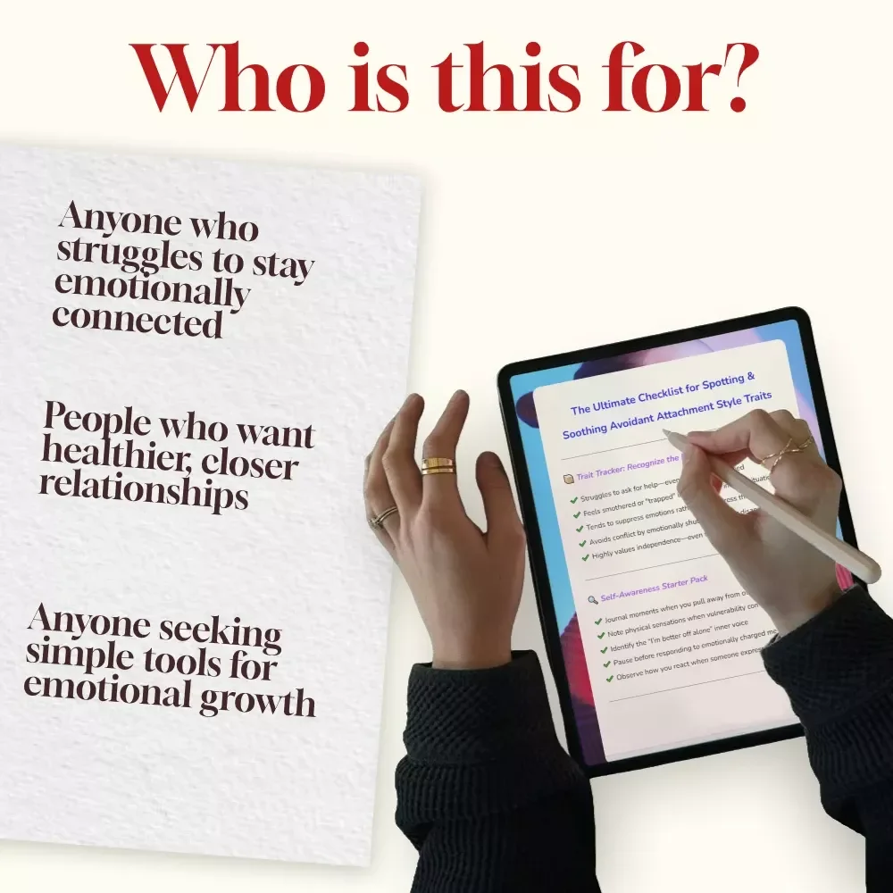 The Ultimate Checklist for Spotting & Soothing Avoidant Attachment Style Traits | Digital Download Guide, Self-Help eBook, Relationship Growth Tool