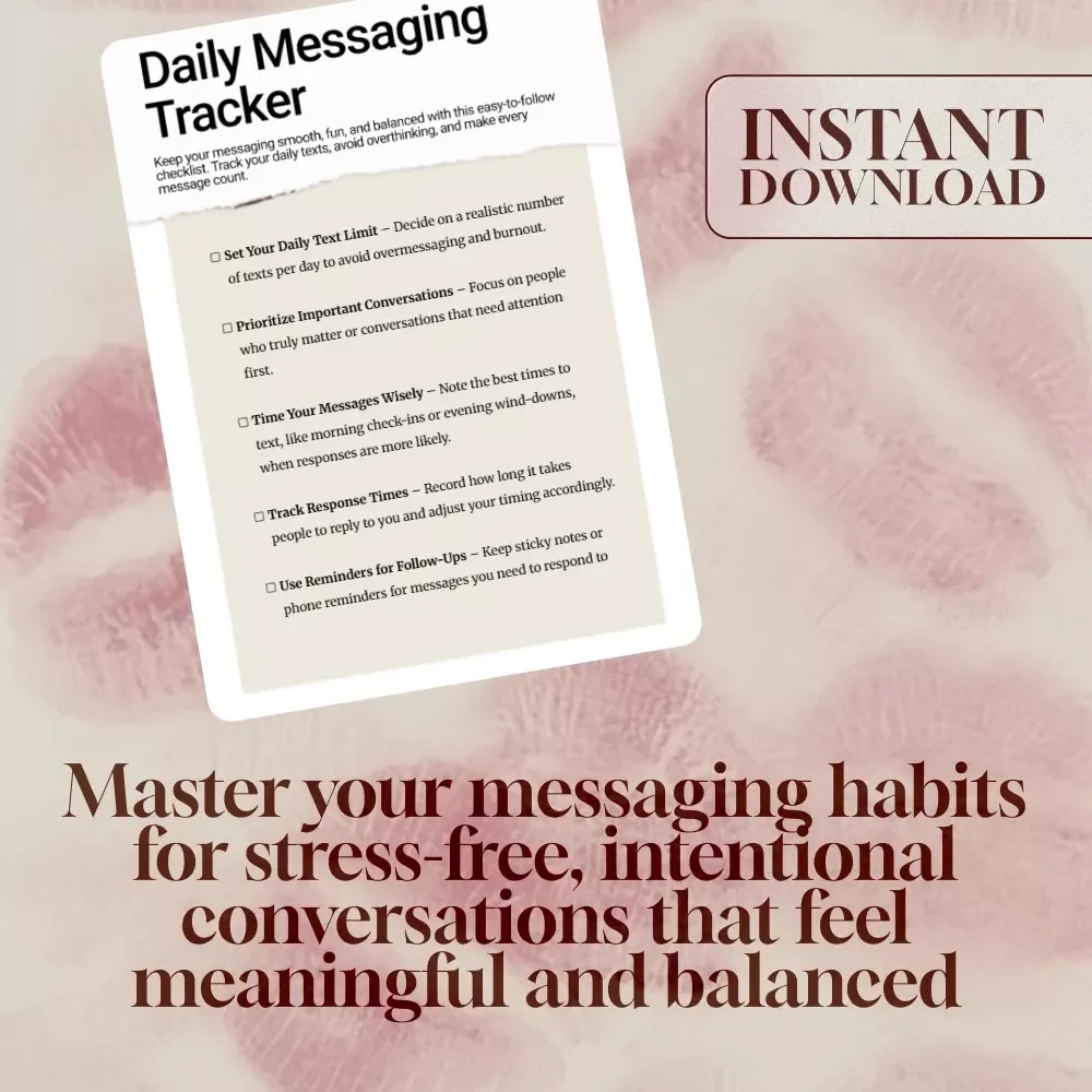 Daily Messaging Tracker: When to Text & How Much – Digital Download Checklist