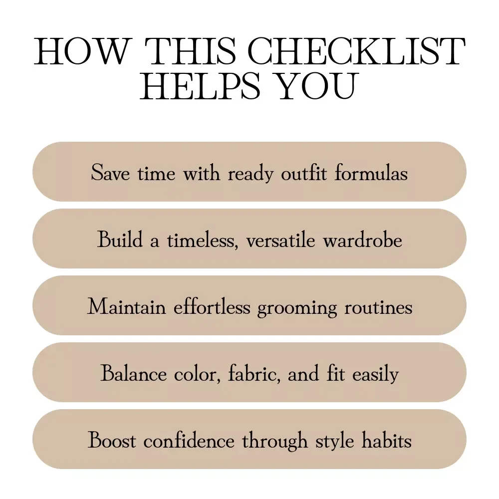 Effortless Style Wins | Printable Style Habits Checklist | Digital Download to Look Put Together Every Day | Closet, Grooming, Outfit & Self-Presentation Guide