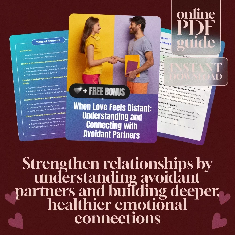 When Love Feels Distant: Understanding and Connecting with Avoidant Partners | Guide for Dating an Avoidant Attachment Style | Relationship Growth eBook