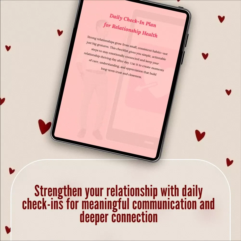 Daily Check-In Plan for Relationship Health | Digital Downloadable Checklist