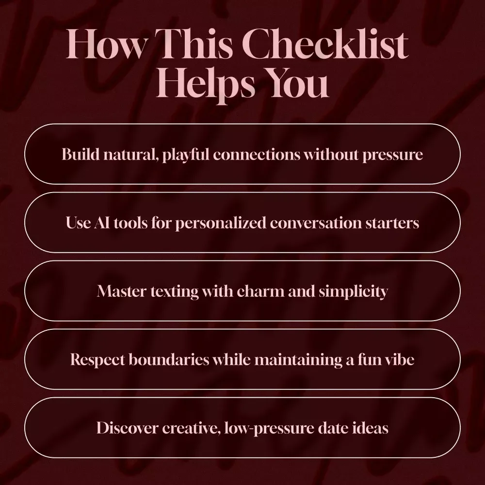 The No-Pressure Flirting Checklist: Fun, Easy, and Totally Stress-Free