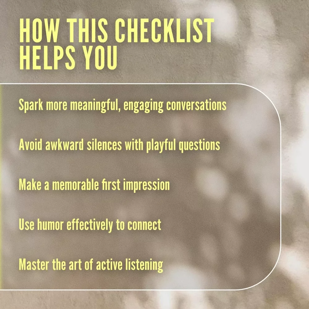 Conversation Kickstarters: Ditch the Clichés - How to Open Conversations Without Clichés - Digital Download Checklist