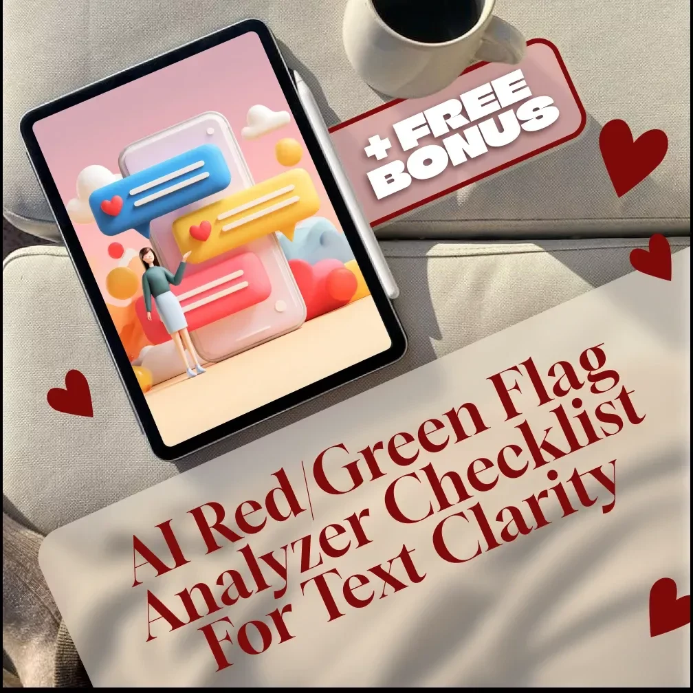 AI Red/Green Flag Analyzer Checklist for Text Clarity | Digital Download Guide for Spotting Communication Patterns, Input Texts & Self-Reflection | Printable eBook for Relationship Insights