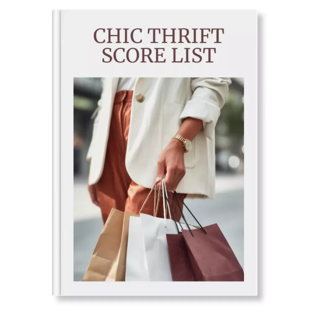 Chic Thrift Score List | Printable Checklist for Thrift Shopping Secrets for Chic Finds | Digital Download Guide to Smarter Vintage & Secondhand Fashion