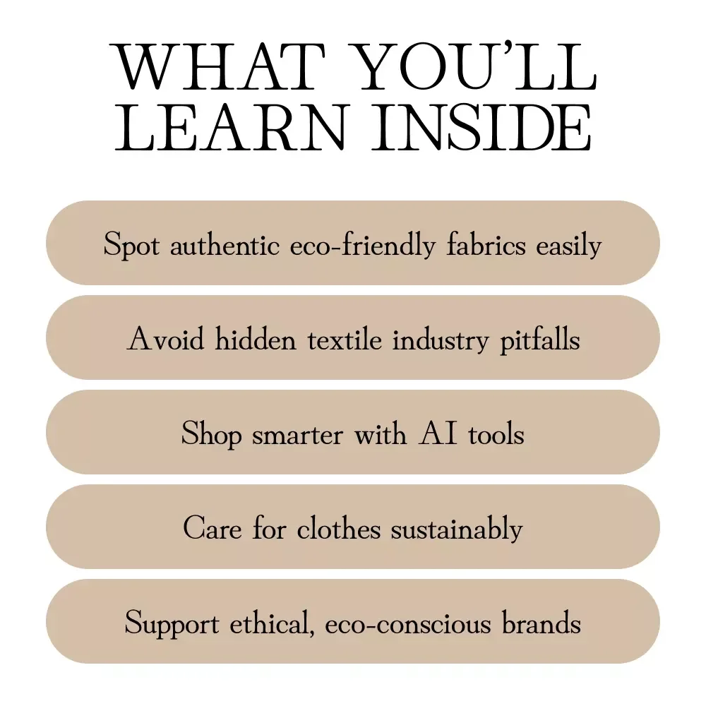 Eco-Friendly Fabrics Guide: What to Buy & Avoid | Eco Fashion Fabrics Digital Download | Sustainable Shopping eBook & Checklist for Conscious Consumers