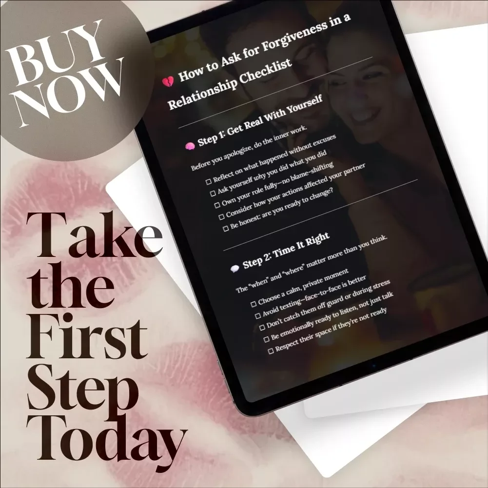 How to Ask for Forgiveness in a Relationship Checklist | Digital Download eBook, Apology Guide, Relationship Healing, Printable Communication Tool