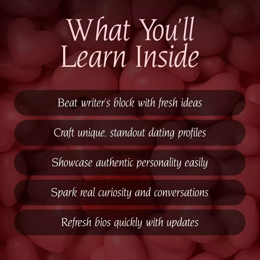 The Big List of Dating Profile Ideas Checklist | Digital Download | Dating Bio Writing Guide & eBook Style Resource