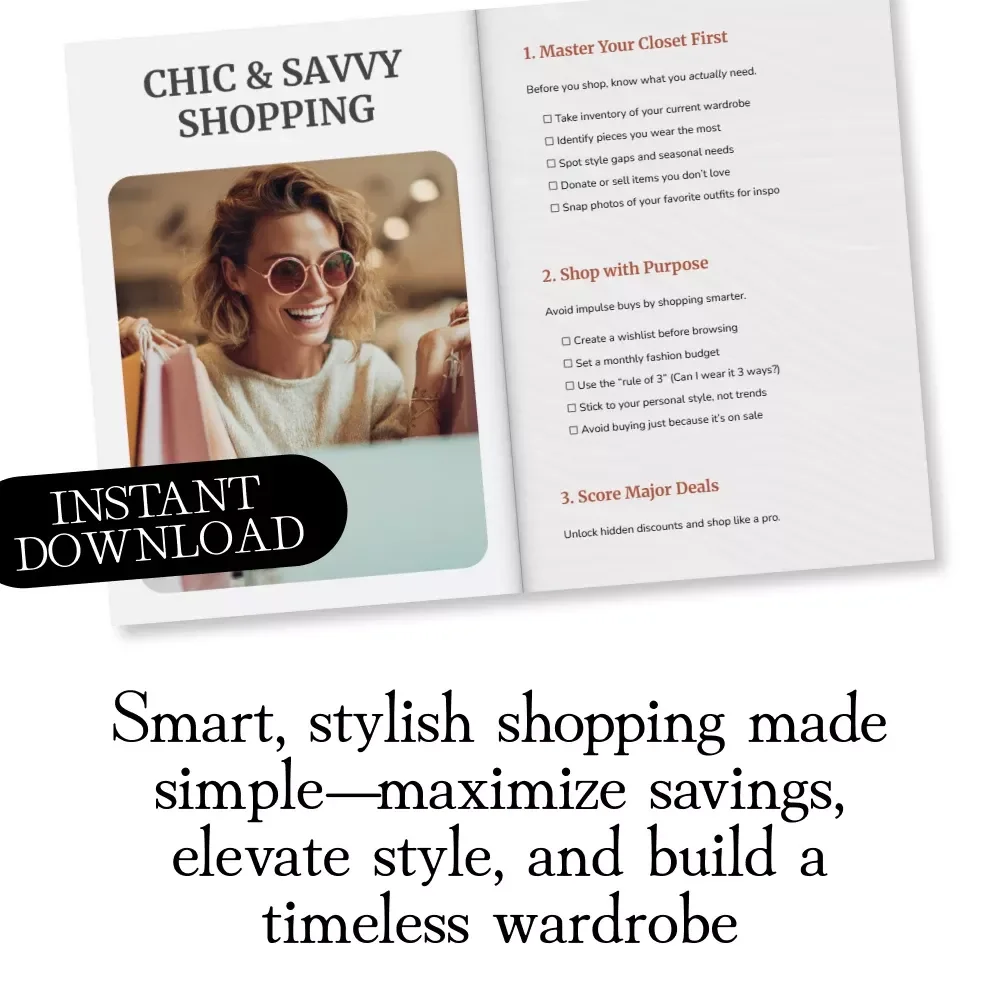 Chic & Savvy Shopping | Smart Shopping Hacks for Fashion Lovers | Printable Fashion Checklist & Digital Download