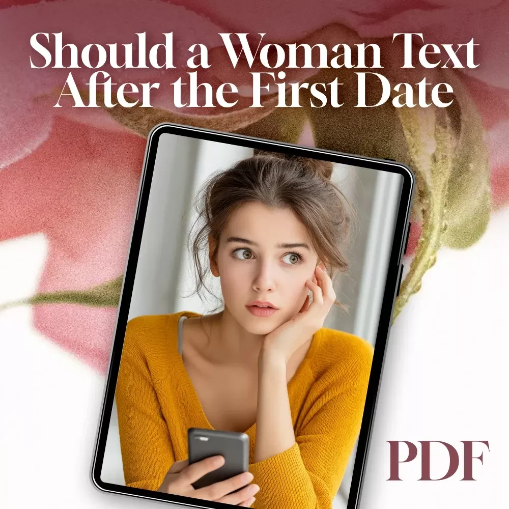 Should a Woman Text After the First Date | Digital Checklist for Women’s Dating Confidence, eBook Style Guide, First Date Etiquette PDF