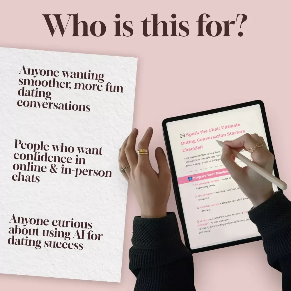 Spark the Chat: Ultimate Dating Conversation Starters Checklist | Digital Download Guide for Better Conversations, Fun Icebreakers & Dating Confidence