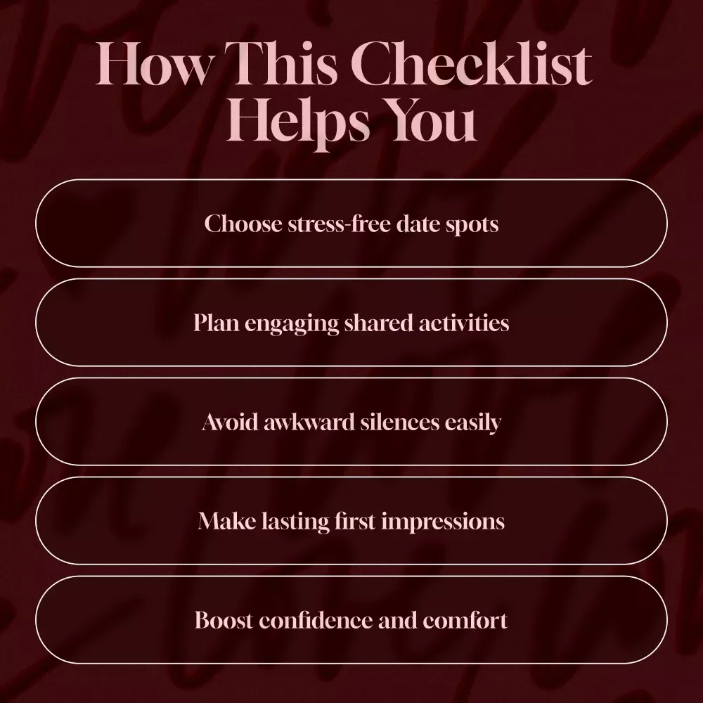 First Date Fun: Your Go-To Checklist | Digital Download for Ideal First Date Ideas, Conversation Starters & Thoughtful Tips