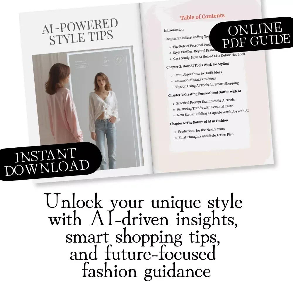 AI-Powered Style Tips | Digital Guide on How To Use AI For Personalized Style Suggestions, Fashion Styling, Capsule Wardrobes & Future Trends