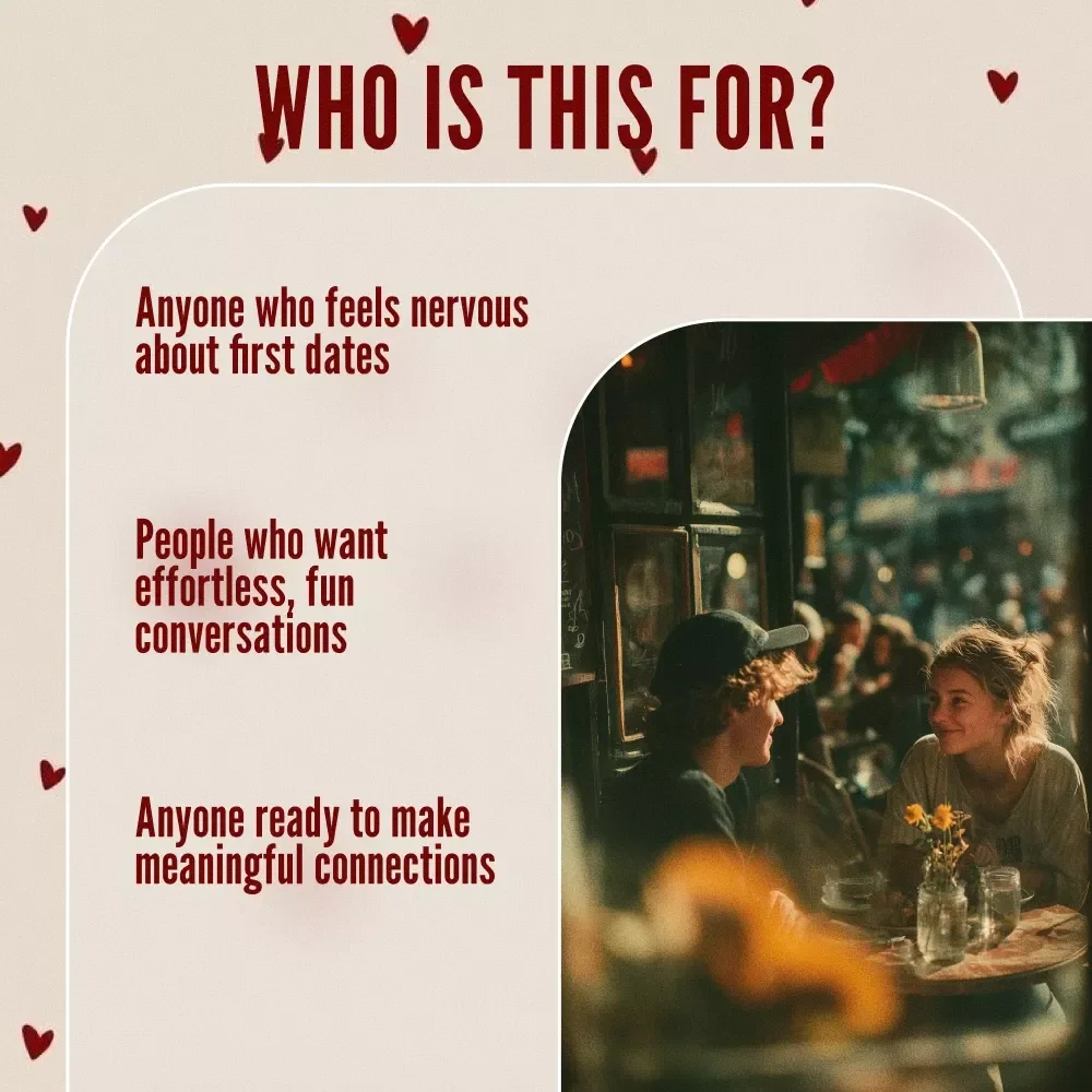 The Checklist of Conversation Starters for Dates | Printable Digital Download for Fun, Flirty & Meaningful First Date Questions | Conversation Starters for Dates Guide