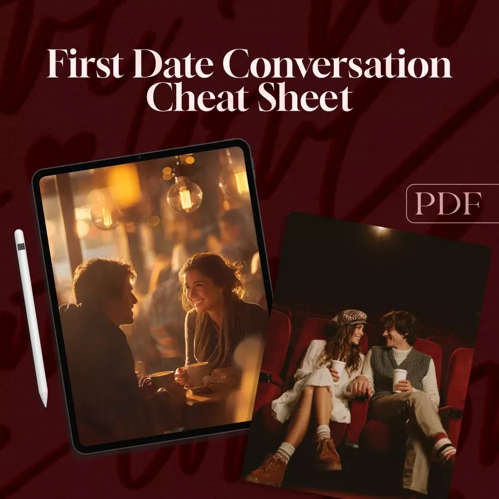First Date Conversation Cheat Sheet | Printable Digital Download | What to Talk About on a First Date | Fun & Easy First Date Ideas Checklist