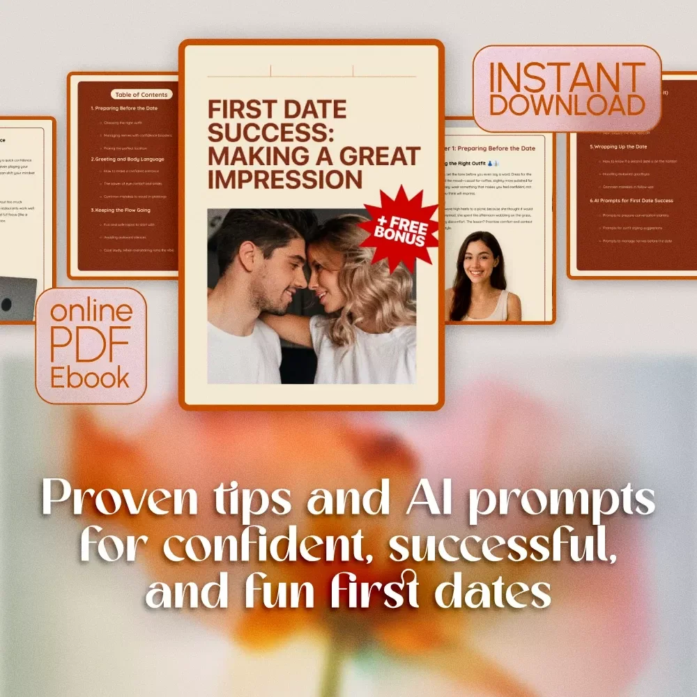 First Date Success: Making a Great Impression | First Date Tips eBook, Digital Guide & Conversation Checklist
