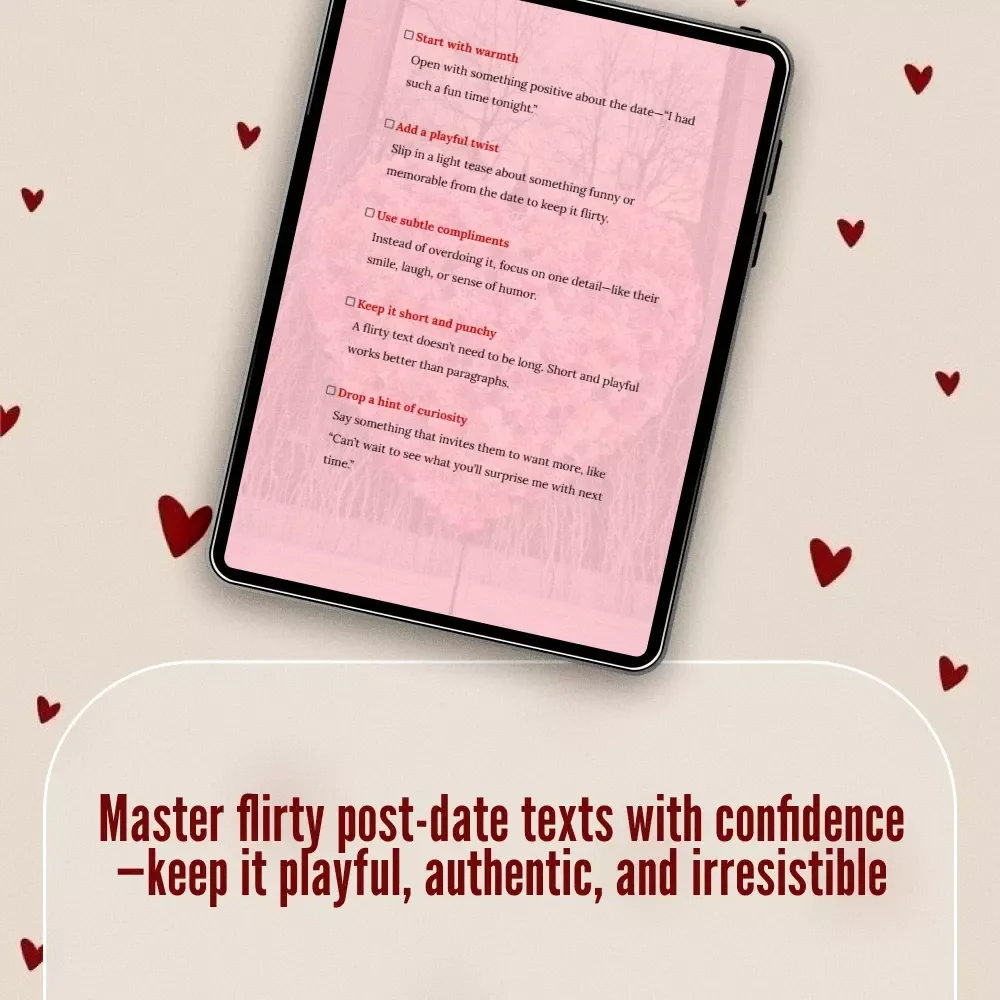 Flirty Text After First Date Checklist | Digital Download | Romantic & Playful Dating Guide, eBook, PDF for Singles