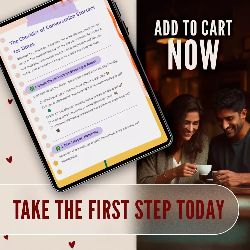 The Checklist of Conversation Starters for Dates | Printable Digital Download for Fun, Flirty & Meaningful First Date Questions | Conversation Starters for Dates Guide