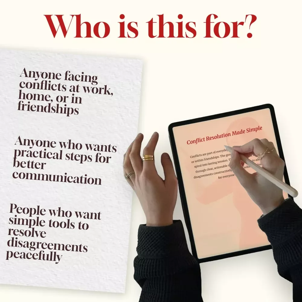 Conflict Resolution Made Simple | Printable Steps to Resolve Conflict | Digital Download Checklist for Workplace, Home & Relationships