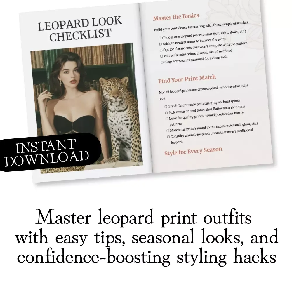 Leopard Look Checklist | Digital Download Guide | Leopard Print Styling Made Easy | Fashion Styling eBook & Outfit Inspiration
