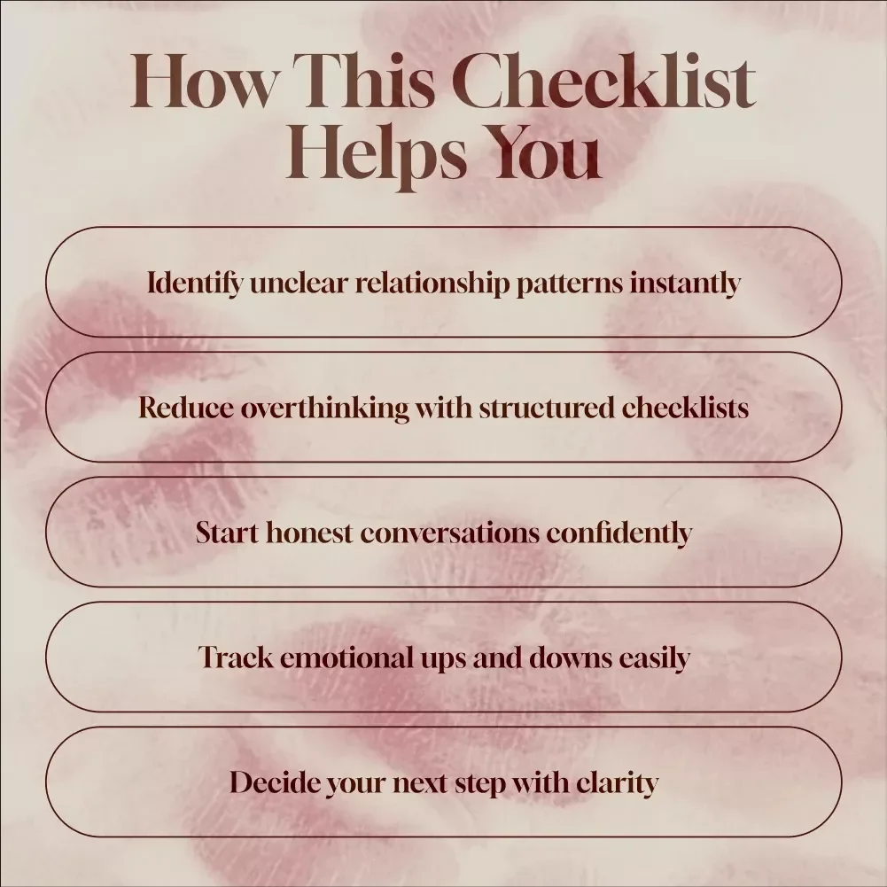 Are You Stuck in a Situationship | Printable Digital Checklist | Signs You’re in a Situationship Guide for Clarity & Self-Reflection