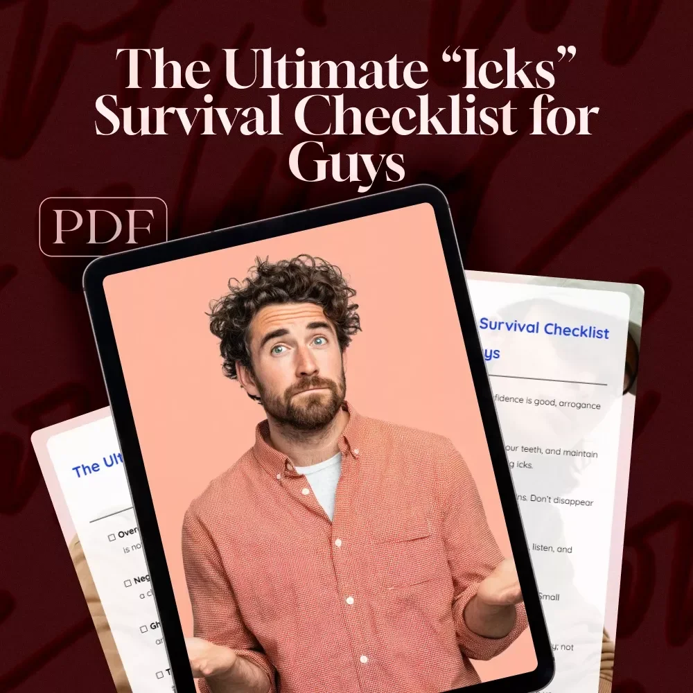 The Ultimate “Icks” Survival Checklist for Guys | Digital Download | Funny Self-Improvement Guide to Avoid Dating Icks for Guys | eBook PDF Instant Download