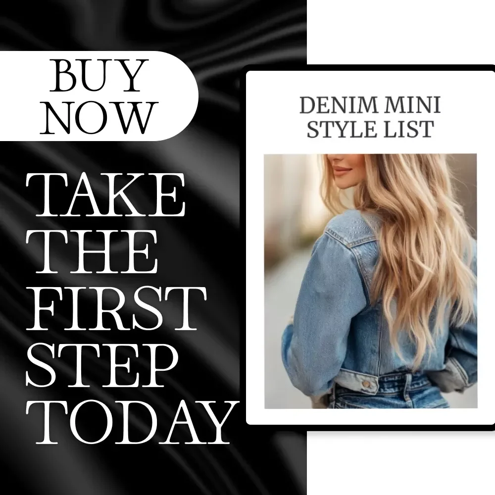 Denim Mini Style List | Denim Mini Skirt Style Playbook | Outfit Ideas Checklist & Digital Styling Guide