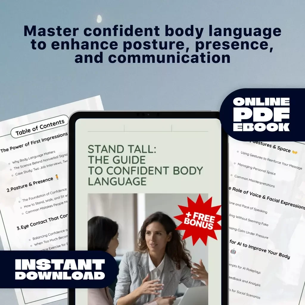 Stand Tall: The Guide to Confident Body Language – Digital Download eBook for Developing Powerful Nonverbal Communication