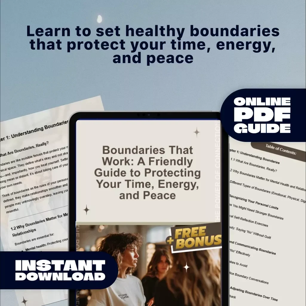 Boundaries That Work: A Friendly Guide to Protecting Your Time, Energy, and Peace | Digital Download Self-Help Guide | What Does It Mean to Set Boundaries eBook for Mental Health & Relationships