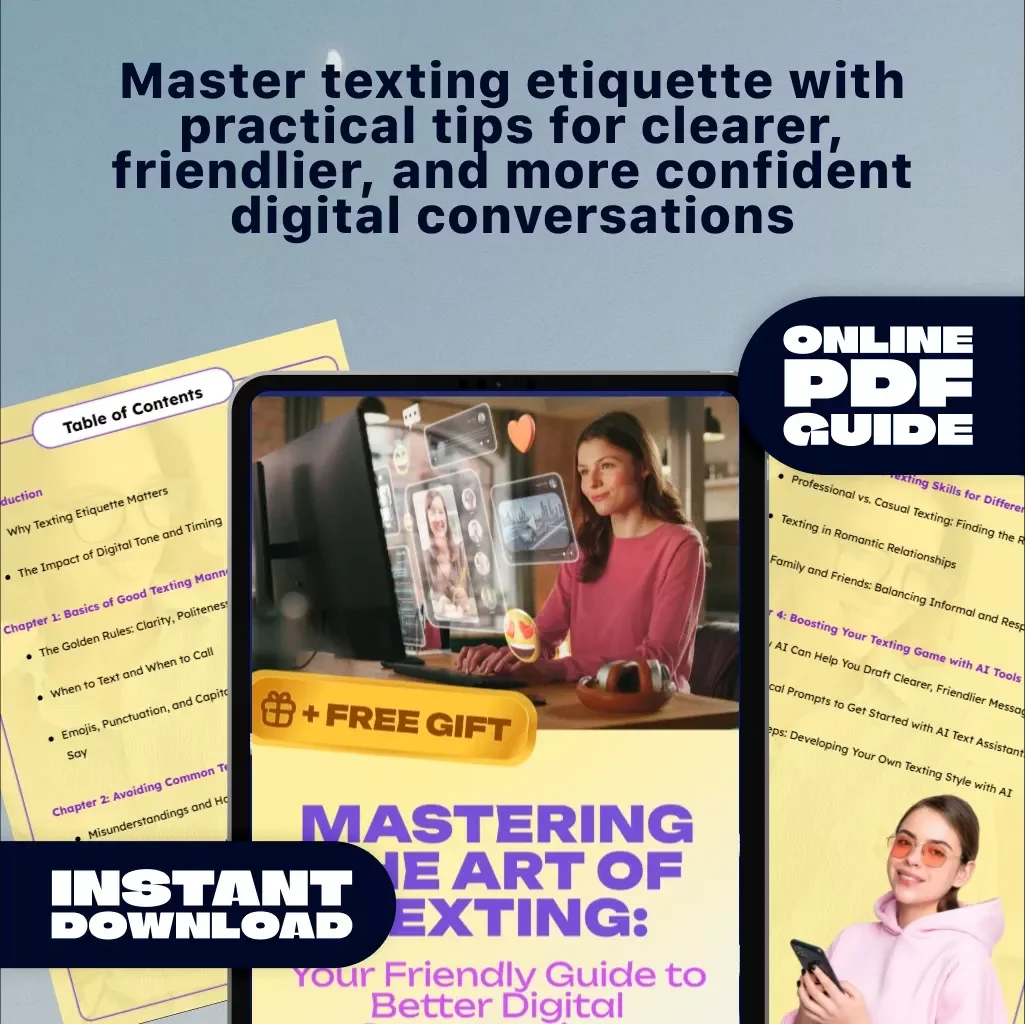 Mastering the Art of Texting: Your Friendly Guide to Better Digital Conversations | Digital eBook on Texting Etiquette, Communication Skills & Online Manners