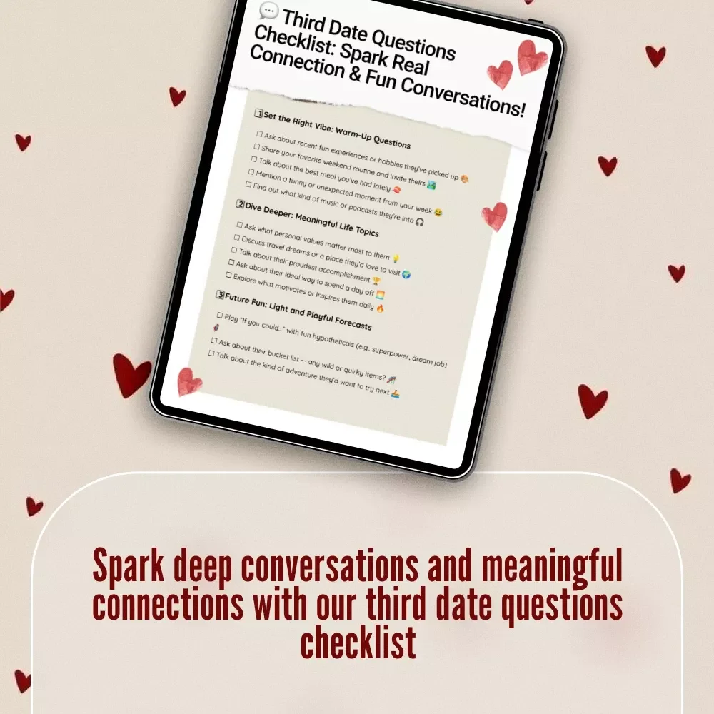 Third Date Questions Checklist: Spark Real Connection & Fun Conversations - Digital Download