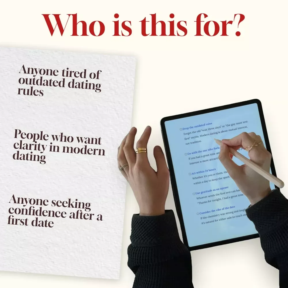 Who Should Text First After a First Date Checklist | Digital Dating Guide, Relationship Tips, Modern Etiquette, eBook Instant Download