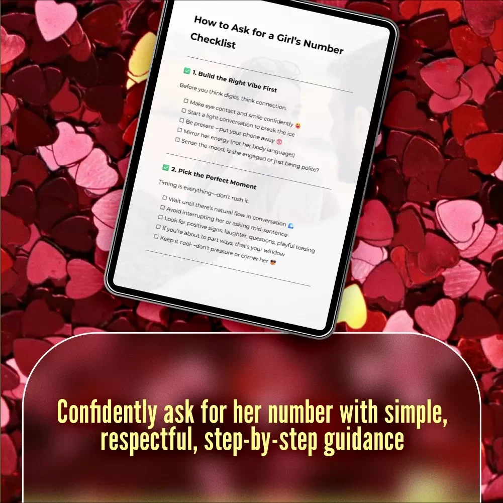How to Ask for a Girl’s Number Checklist | Digital Download Guide for Men | Confidence, Conversation & Dating Tips | How to Ask for a Girls Number