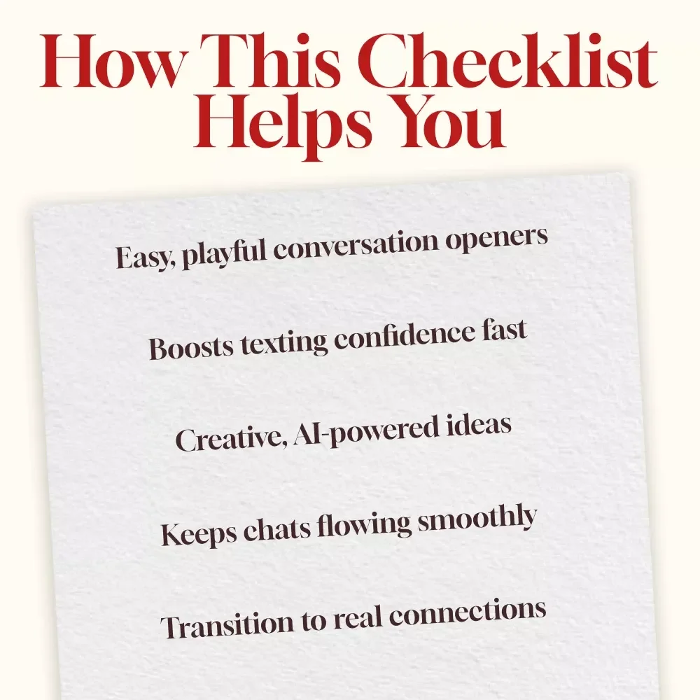 Texting Like a Pro: Conversation Starters Checklist | Fun, Flirty & Creative Conversation Starters for Texting