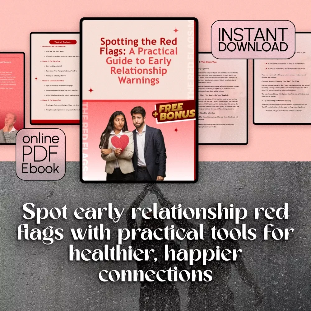 Spotting the Red Flags: A Practical Guide to Early Relationship Warnings | Early Relationship Red Flags eBook | Digital Download Guide
