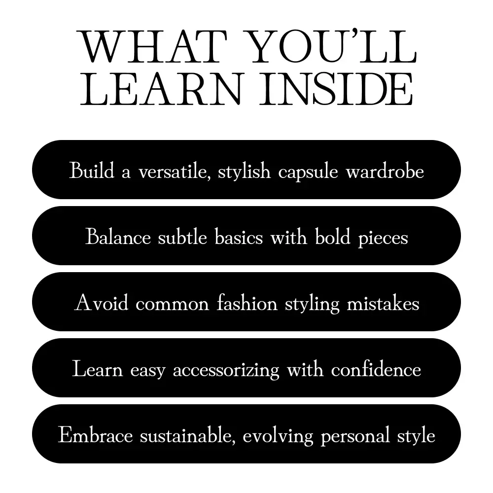 Minimalism & Eclectic Mix Guide | How To Mix Minimalism With Eclectic Style | Digital Download Wardrobe & Fashion Styling eBook