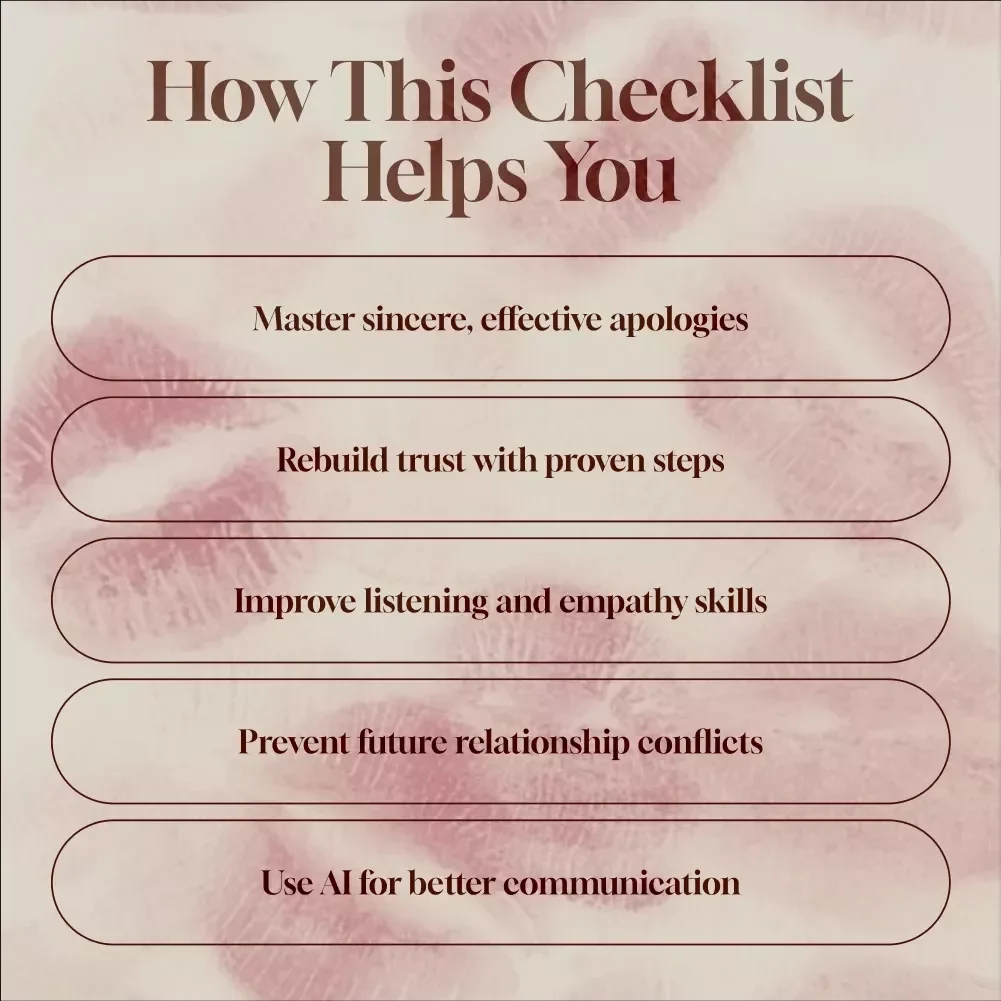 How to Ask for Forgiveness in a Relationship Checklist | Digital Download eBook, Apology Guide, Relationship Healing, Printable Communication Tool