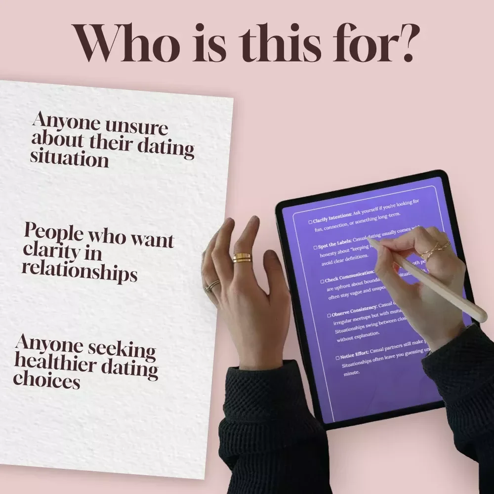 The Ultimate Checklist: Casual Dating vs Situationships | Digital Download Guide & Relationship Clarity eBook for Self-Reflection, Boundaries & Intentions