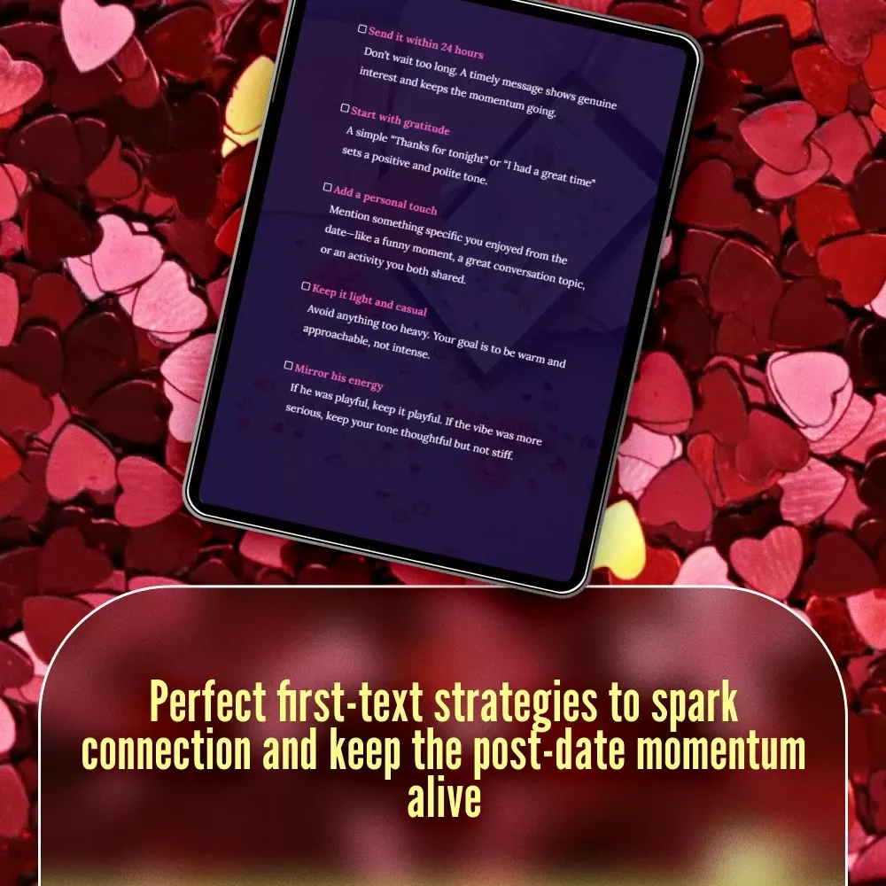 What to Text a Guy After the First Date Checklist | Digital Download Guide for Women | eBook for Confidence in Dating & First Date Text Ideas