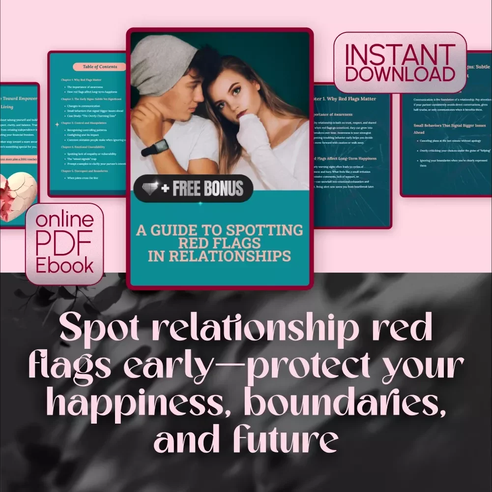 A Guide to Spotting Red Flags in Relationships | Digital eBook on Red Flags in a Relationship | Awareness, Boundaries, Emotional Health